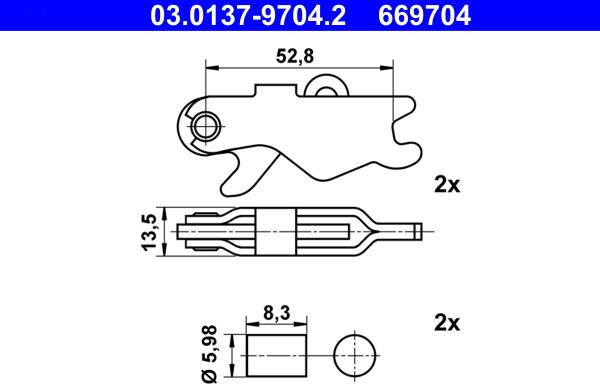 ATE 03.0137-9704.2 - Комплектующие, стояночная тормозная система autodif.ru