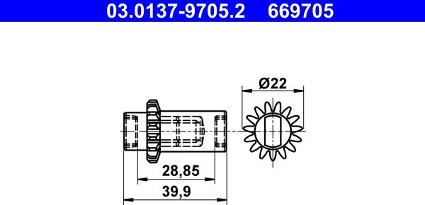 ATE 03.0137-9705.2 - Комплектующие, стояночная тормозная система autodif.ru