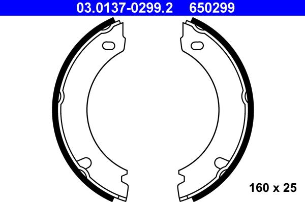 ATE 03.0137-0299.2 - Тормозные колодки ручника (Multi-Link) autodif.ru