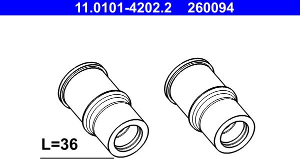 ATE 11.0101-4202.2 - Комплект направляющей гильзы, тормозной поршень autodif.ru