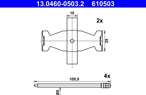 ATE 13.0460-0503.2 - Комплектующие для колодок дискового тормоза autodif.ru