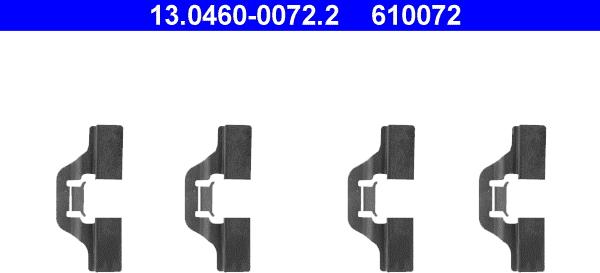 ATE 13.0460-0072.2 - Комплектующие для колодок дискового тормоза autodif.ru