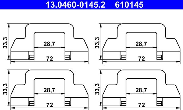 ATE 13.0460-0145.2 - Комплектующие для колодок дискового тормоза autodif.ru