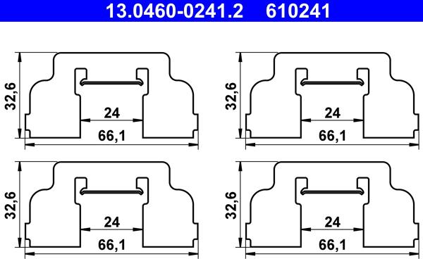 ATE 13.0460-0241.2 - Комплектующие для колодок дискового тормоза autodif.ru