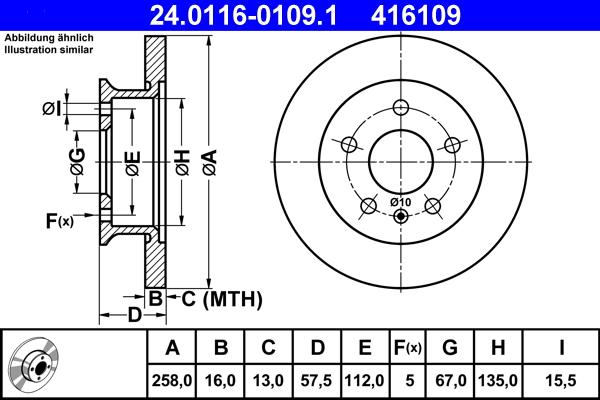 ATE 24.0116-0109.1 - Тормозной диск autodif.ru