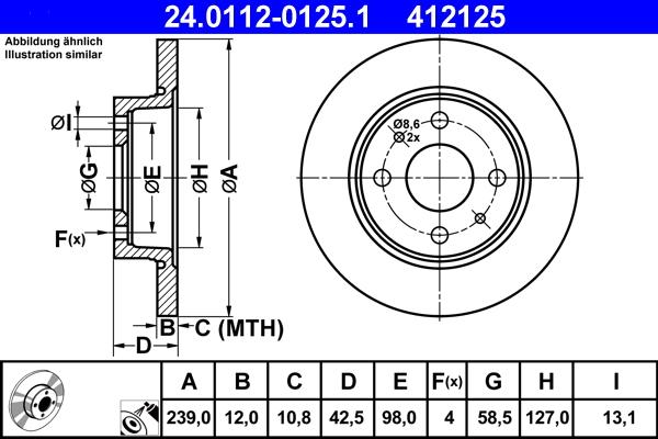 ATE 24.0112-0125.1 - Тормозной диск autodif.ru