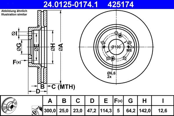 ATE 24.0125-0174.1 - Тормозной диск autodif.ru