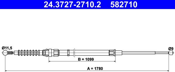 ATE 24.3727-2710.2 - Трос, стояночная тормозная система autodif.ru