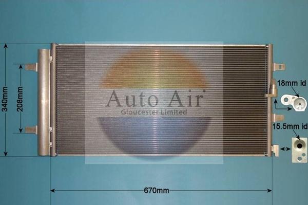 Auto Air Gloucester 16-9821 - Конденсатор кондиционера autodif.ru