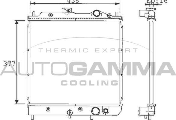Autogamma 101434 - Радиатор, охлаждение двигателя autodif.ru