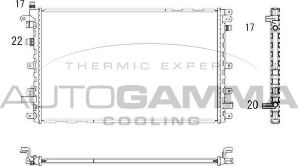 Autogamma 107284 - Радиатор, охлаждение двигателя autodif.ru