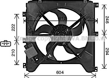 Ava Quality Cooling DW7520 - Вентилятор, охлаждение двигателя autodif.ru