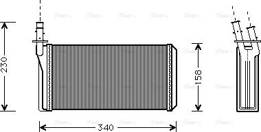 Ava Quality Cooling LC 6074 - AVA LC6074_радиатор печки!\ Lancia Kappa 2.0-3.0i/2.4JTD 94-01 autodif.ru