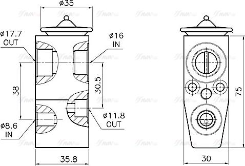 Ava Quality Cooling OL1746 - Расширительный клапан, кондиционер autodif.ru