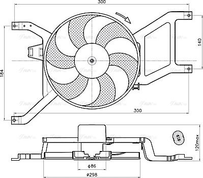 Ava Quality Cooling RT7685 - Вентилятор, охлаждение двигателя autodif.ru