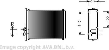 Ava Quality Cooling VO 6085 - Теплообменник, отопление салона autodif.ru