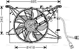 Ava Quality Cooling VO 7502 - Вентилятор, охлаждение двигателя autodif.ru