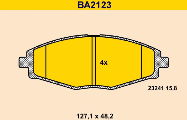 Barum BA2123 - Тормозные колодки, дисковые, комплект autodif.ru