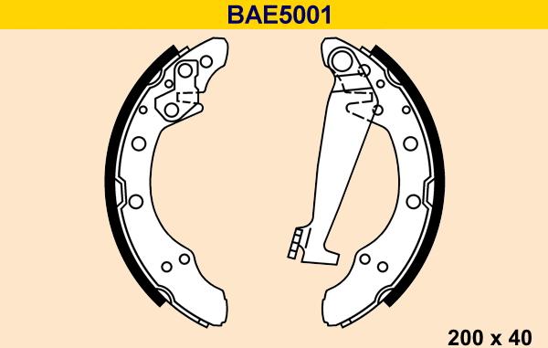 Barum BAE5001 - Комплект тормозных колодок, барабанные autodif.ru