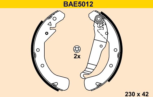 Barum BAE5012 - Комплект тормозных колодок, барабанные autodif.ru