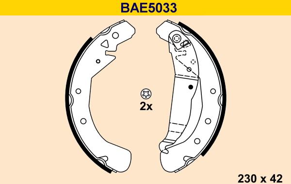 Barum BAE5033 - Комплект тормозных колодок, барабанные autodif.ru