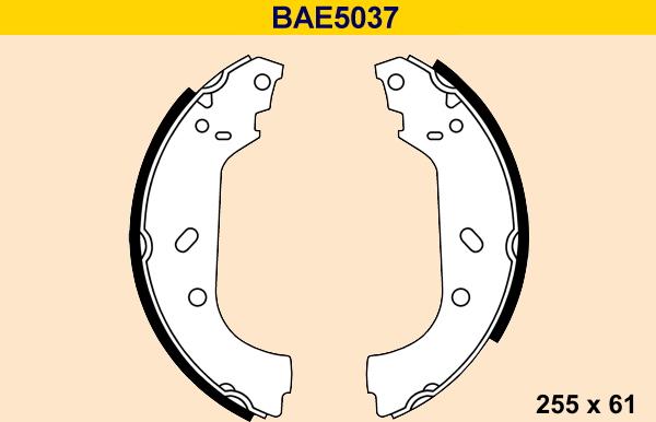 Barum BAE5037 - Комплект тормозных колодок, барабанные autodif.ru