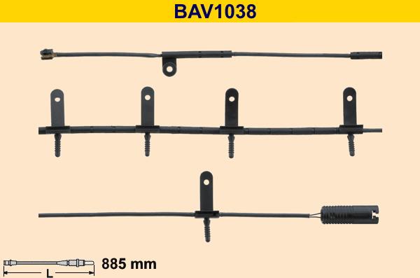 Barum BAV1038 - Сигнализатор, износ тормозных колодок autodif.ru