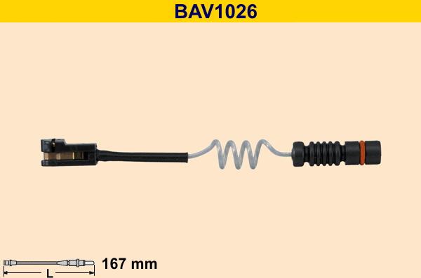 Barum BAV1026 - Сигнализатор, износ тормозных колодок autodif.ru