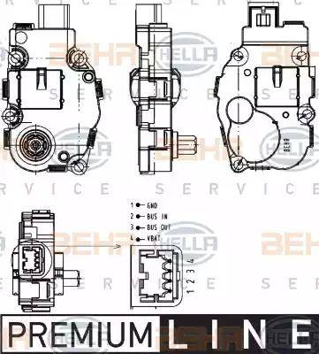 BEHR HELLA Service 6NW 351 344-041 - Регулировочный элемент, смесительный клапан autodif.ru