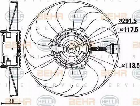 BEHR HELLA Service 8EW 351 039-781 - Вентилятор, охлаждение двигателя autodif.ru