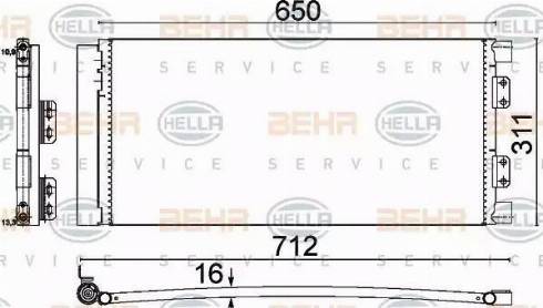 BEHR HELLA Service 8FC 351 310-661 - Конденсатор кондиционера autodif.ru