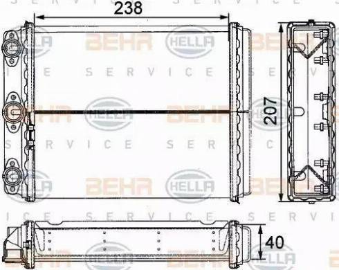 BEHR HELLA Service 8FH 351 311-611 - Теплообменник, отопление салона autodif.ru