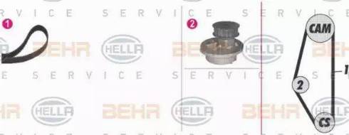 BEHR HELLA Service 8MP 376 804-881 - Водяной насос + комплект зубчатого ремня ГРМ autodif.ru