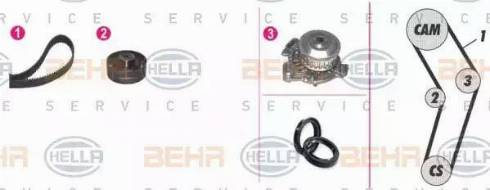 BEHR HELLA Service 8MP 376 807-841 - Водяной насос + комплект зубчатого ремня ГРМ autodif.ru