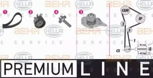 BEHR HELLA Service 8MP 376 814-831 - Водяной насос + комплект зубчатого ремня ГРМ autodif.ru