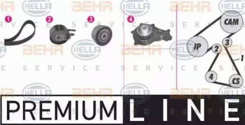 BEHR HELLA Service 8MP 376 811-871 - Водяной насос + комплект зубчатого ремня ГРМ autodif.ru