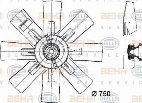 BEHR HELLA Service 8MV 376 728-171 - Вентилятор, охлаждение двигателя autodif.ru