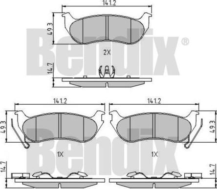 BENDIX 510644 - Тормозные колодки, дисковые, комплект autodif.ru