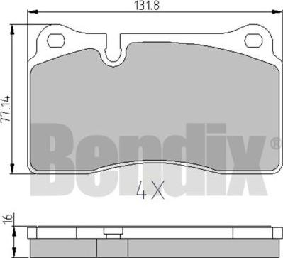 BENDIX 510671 - Тормозные колодки, дисковые, комплект autodif.ru