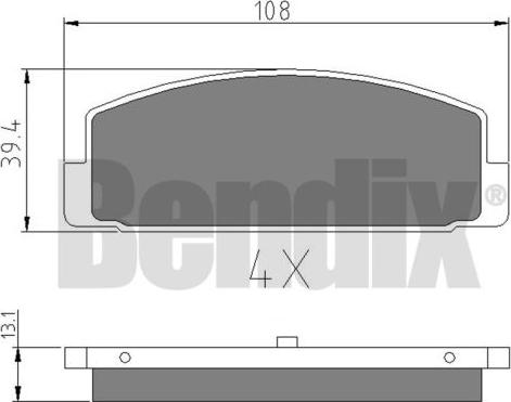 BENDIX 510360 - Тормозные колодки, дисковые, комплект autodif.ru