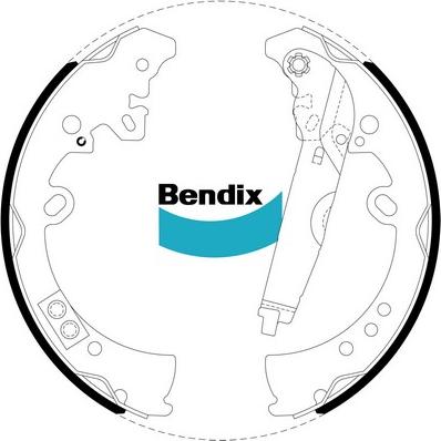 Bendix-AU BS5008 - Комплект тормозных колодок, барабанные autodif.ru