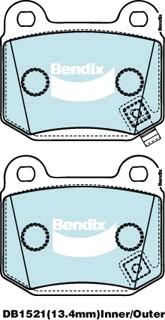 Bendix-AU DB1521 SRT - Тормозные колодки, дисковые, комплект autodif.ru