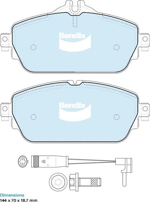 Bendix-AU DB2403 GCT - Тормозные колодки, дисковые, комплект autodif.ru