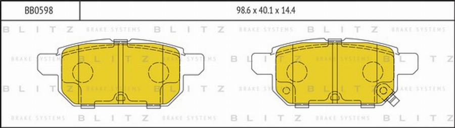 Blitz BB0598 - Тормозные колодки, дисковые, комплект autodif.ru