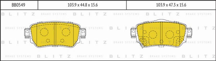 Blitz BB0549 - Тормозные колодки, дисковые, комплект autodif.ru