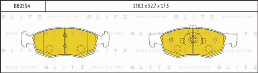 Blitz BB0554 - Тормозные колодки, дисковые, комплект autodif.ru