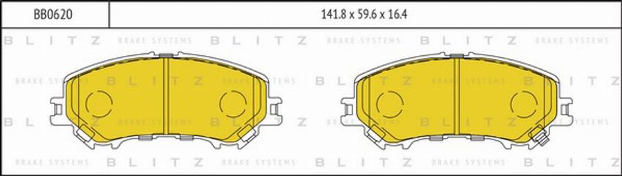 Blitz BB0620 - Тормозные колодки, дисковые, комплект autodif.ru