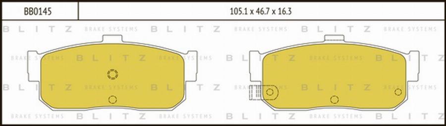 Blitz BB0145 - Тормозные колодки, дисковые, комплект autodif.ru