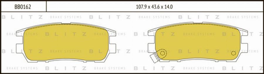Blitz BB0162 - колодки дисковые задние!\ Mitsubishi Pajero 2.4-2.8TD 90-94/Space Gear 95> autodif.ru