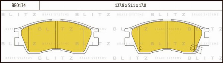 Blitz BB0134 - колодки дисковые! п.\Mitsubishi Galant 1.8-2.0TD 87-96/SpaceWagon 91-98 autodif.ru